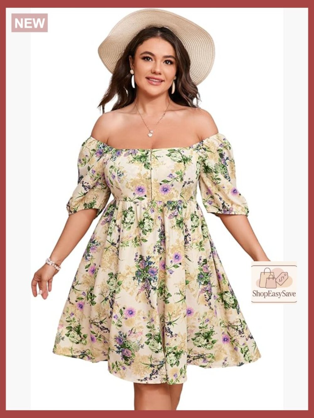 Square Neck Victorian Corset Dress Puff Sleeve Floral Casual Elegant Retro